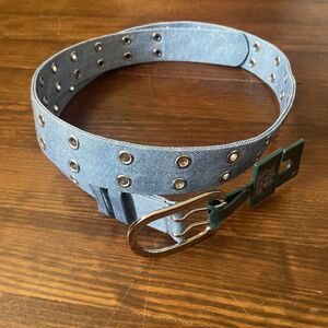 Wild Fable Belt Blue Denim Double Grommet Buckle Womens Size XL NWT